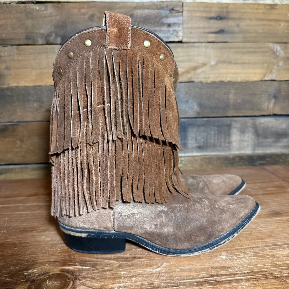 Shyanne Girls'‎ Double-Fringe Western Boot Snip Toe - 43514C Girls size 3